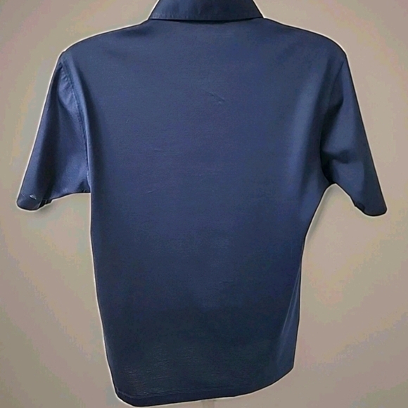 #96 David August Luxury Cotton Polo SPORT Shirt Navy Blue Mens XL Made Italy - Picture 2 of 6